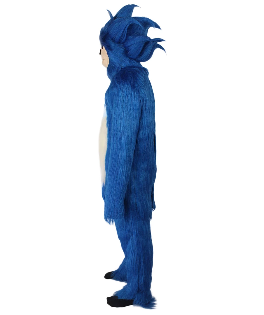 HPO Furry Game Costume | Men's White And Blue Straight Long Furry Hedghog Cosplay Costume 4 HPO Furry Game Costume | Men's White And Blue Straight Long Furry Hedghog Cosplay Costume