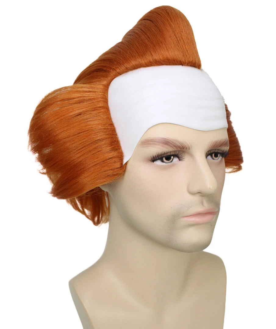 HPO Mad Clown | Men's The Dancing Clown Orange Bald Cap Wig 6 HPO Mad Clown | Men's The Dancing Clown Orange Bald Cap Wig