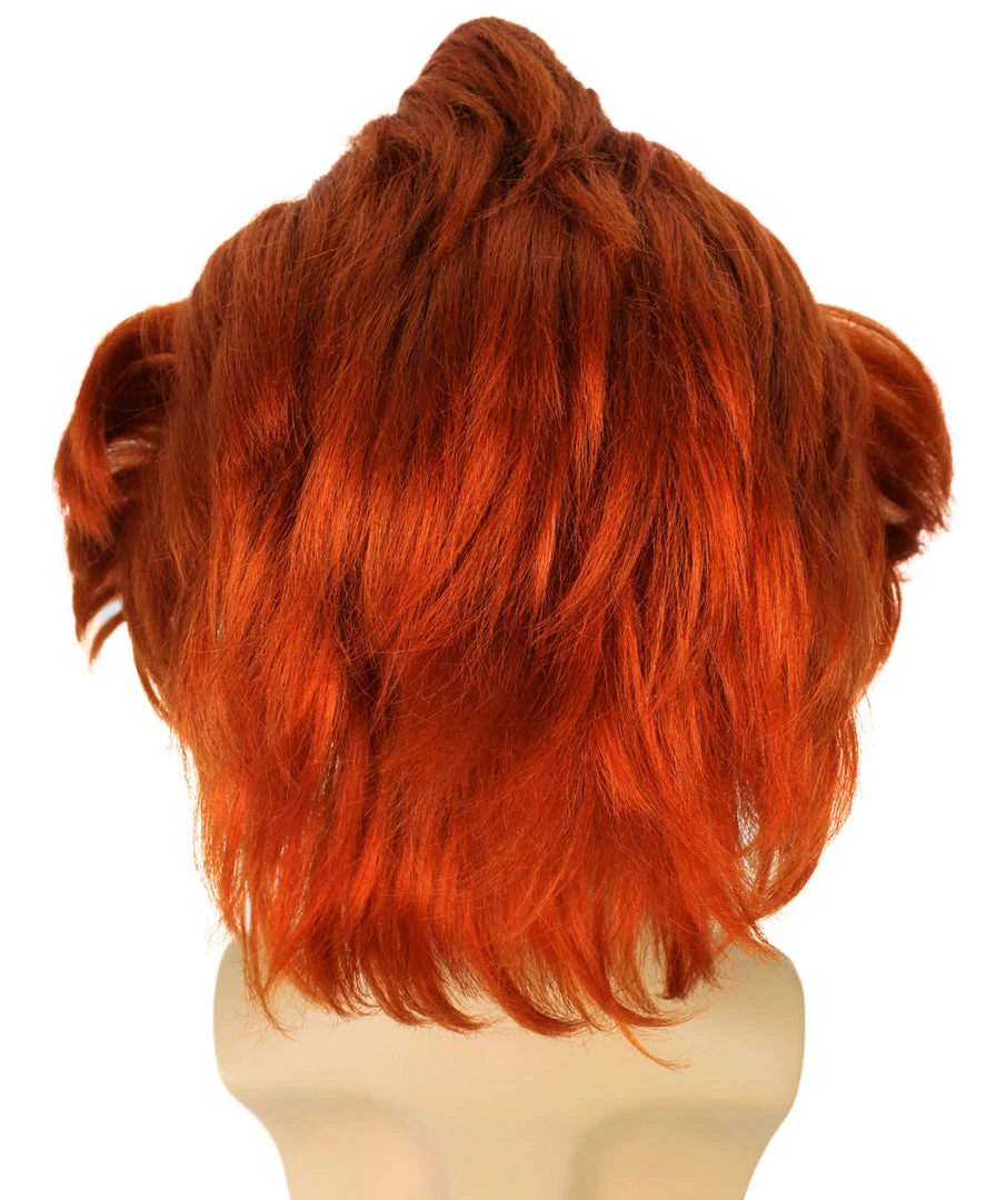 HPO Mad Clown | Men's The Dancing Clown Orange Bald Cap Wig 4 HPO Mad Clown | Men's The Dancing Clown Orange Bald Cap Wig