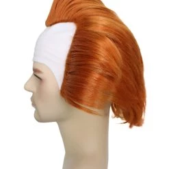 HPO Mad Clown | Men's The Dancing Clown Orange Bald Cap Wig 10 HPO Mad Clown | Men's The Dancing Clown Orange Bald Cap Wig