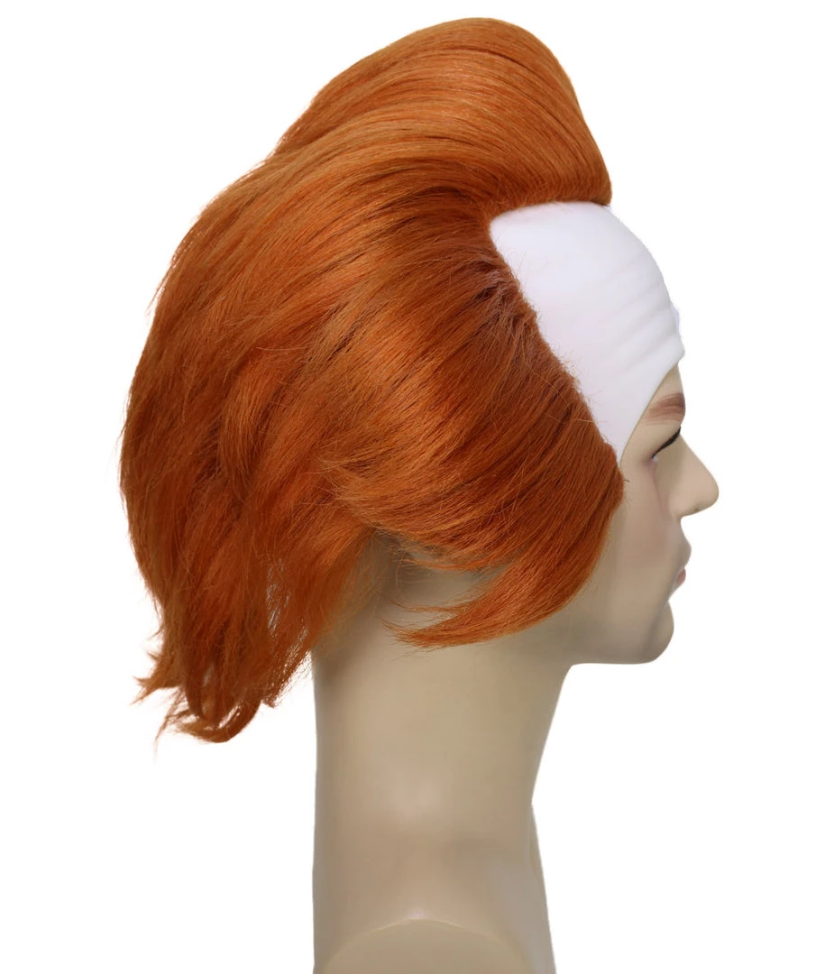HPO Mad Clown | Men's The Dancing Clown Orange Bald Cap Wig 5 HPO Mad Clown | Men's The Dancing Clown Orange Bald Cap Wig