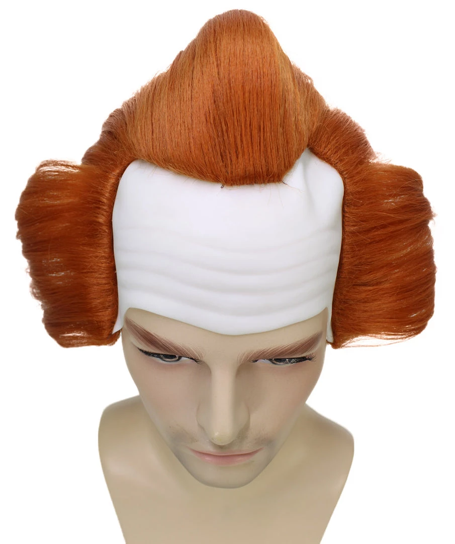 HPO Mad Clown | Men's The Dancing Clown Orange Bald Cap Wig 7 HPO Mad Clown | Men's The Dancing Clown Orange Bald Cap Wig