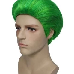 BC The Joker | Men's Green Color Slick Back Straight Psychotic Joker Wig