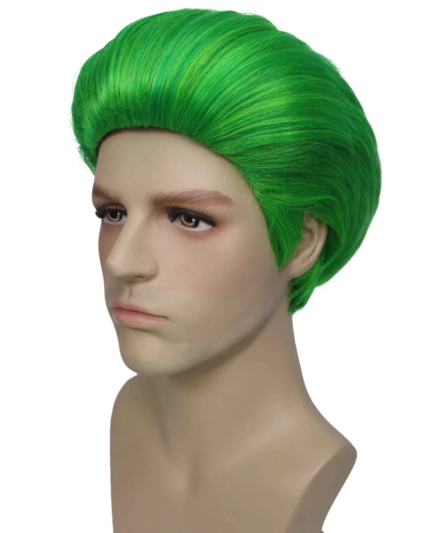 BC The Joker | Men's Green Color Slick Back Straight Psychotic Joker Wig 2 BC The Joker | Men's Green Color Slick Back Straight Psychotic Joker Wig