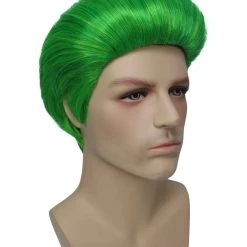 BC The Joker | Men's Green Color Slick Back Straight Psychotic Joker Wig 14 BC The Joker | Men's Green Color Slick Back Straight Psychotic Joker Wig