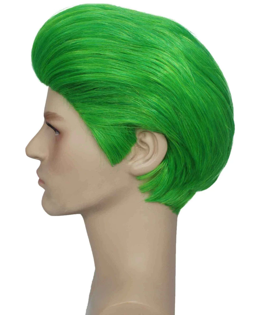 BC The Joker | Men's Green Color Slick Back Straight Psychotic Joker Wig 3 BC The Joker | Men's Green Color Slick Back Straight Psychotic Joker Wig