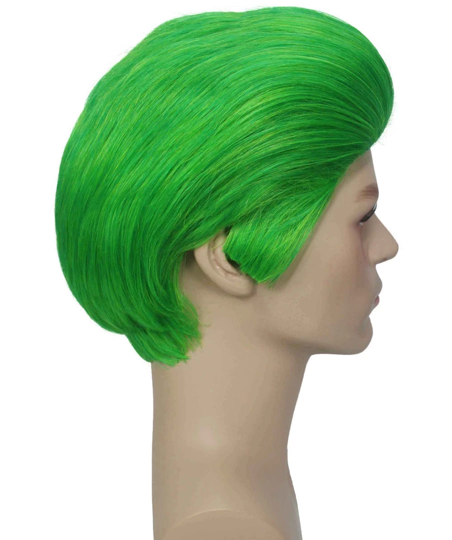 BC The Joker | Men's Green Color Slick Back Straight Psychotic Joker Wig 5 BC The Joker | Men's Green Color Slick Back Straight Psychotic Joker Wig