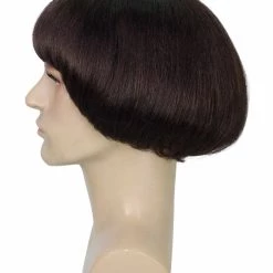 BC Adult Men's Dark Brown Color Straight Retro Bowl Wig