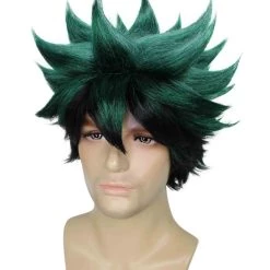 BC Adult Men's Dark Green Color Spiked Cosplay Wig