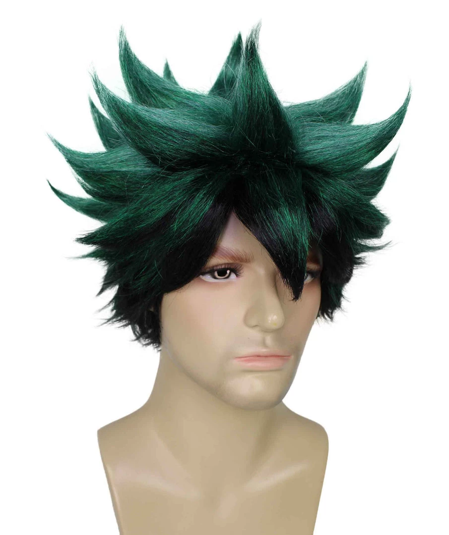 BC Adult Men's Dark Green Color Spiked Cosplay Wig 6 BC Adult Men's Dark Green Color Spiked Cosplay Wig