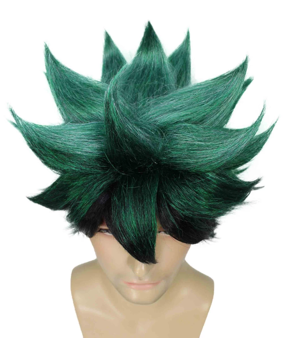 BC Adult Men's Dark Green Color Spiked Cosplay Wig 7 BC Adult Men's Dark Green Color Spiked Cosplay Wig