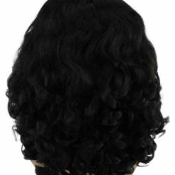 BC Muskateer | Men's Black Color Wavy Shoulder Length Muskateer Wig With Mustache And Goatee