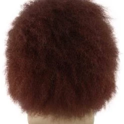 BC Adult Men's Brown Color Straight Spiked Afro Wildman Wig With Beard