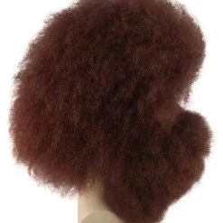 BC Adult Men's Brown Color Straight Spiked Afro Wildman Wig With Beard