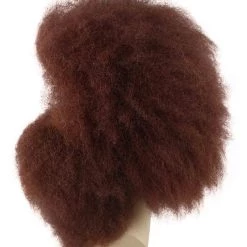 BC Adult Men's Brown Color Straight Spiked Afro Wildman Wig With Beard