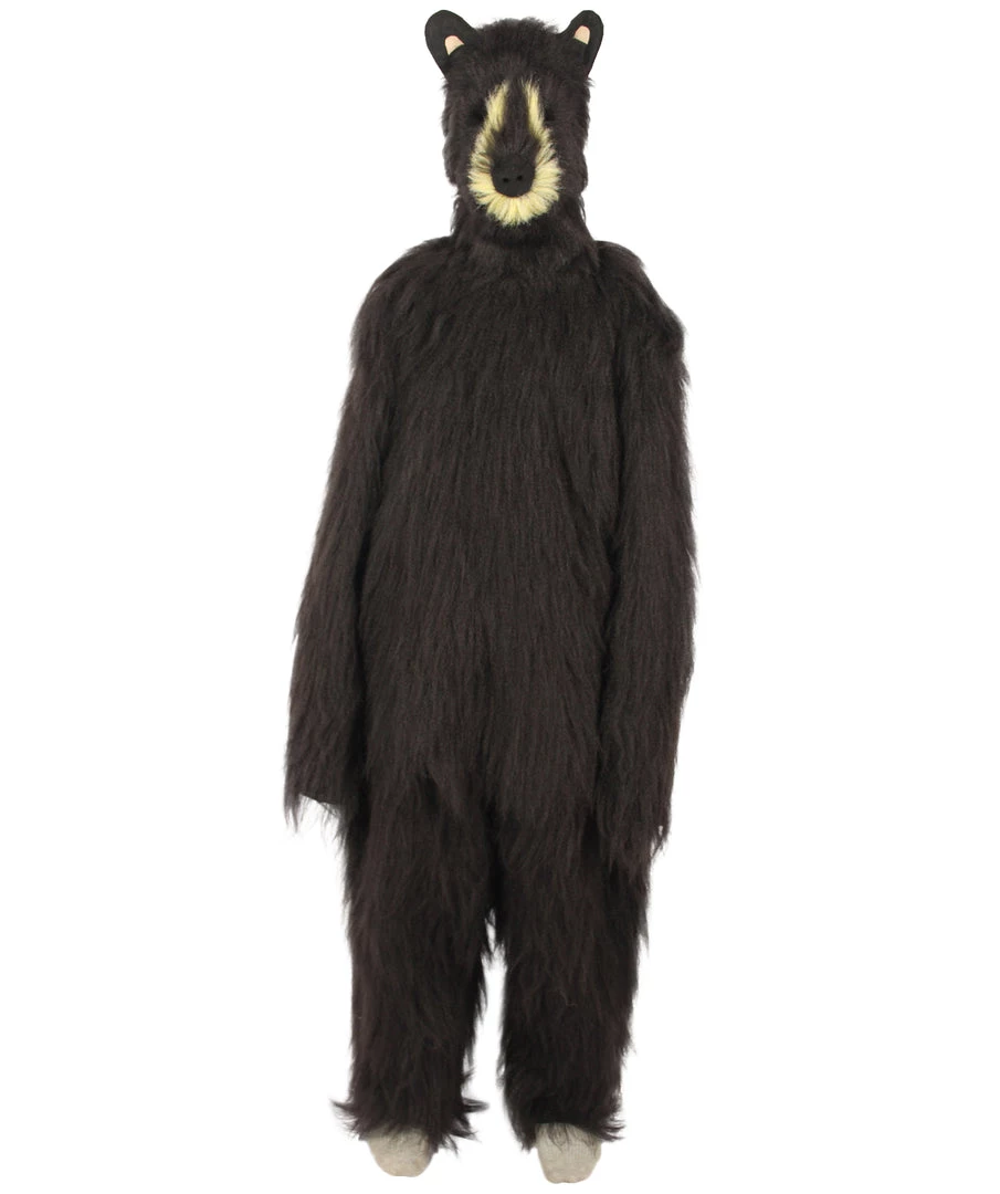 HPO Black Bear Costume With Mask - Long Synthetic Fibers Bundle Men's 2 HPO Black Bear Costume With Mask - Long Synthetic Fibers Bundle Men's