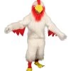 HPO White Chicken Costume With Mask - Long Synthetic Fibers Bundle Men's