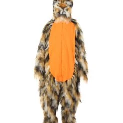 HPO Orange And Brown Spotted Leopard Costume With Mask - Long Synthetic Fibers Bundle Men's
