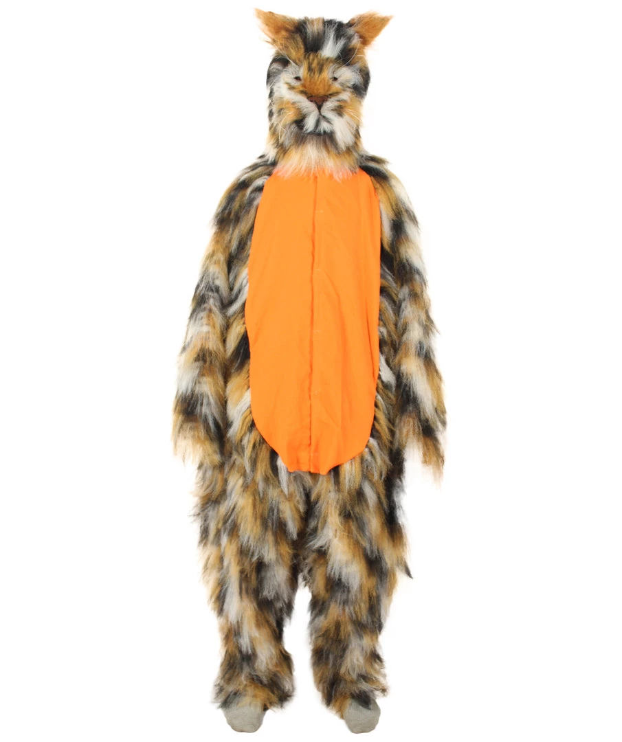 HPO Orange And Brown Spotted Leopard Costume With Mask - Long Synthetic Fibers Bundle Men's 2 HPO Orange And Brown Spotted Leopard Costume With Mask - Long Synthetic Fibers Bundle Men's