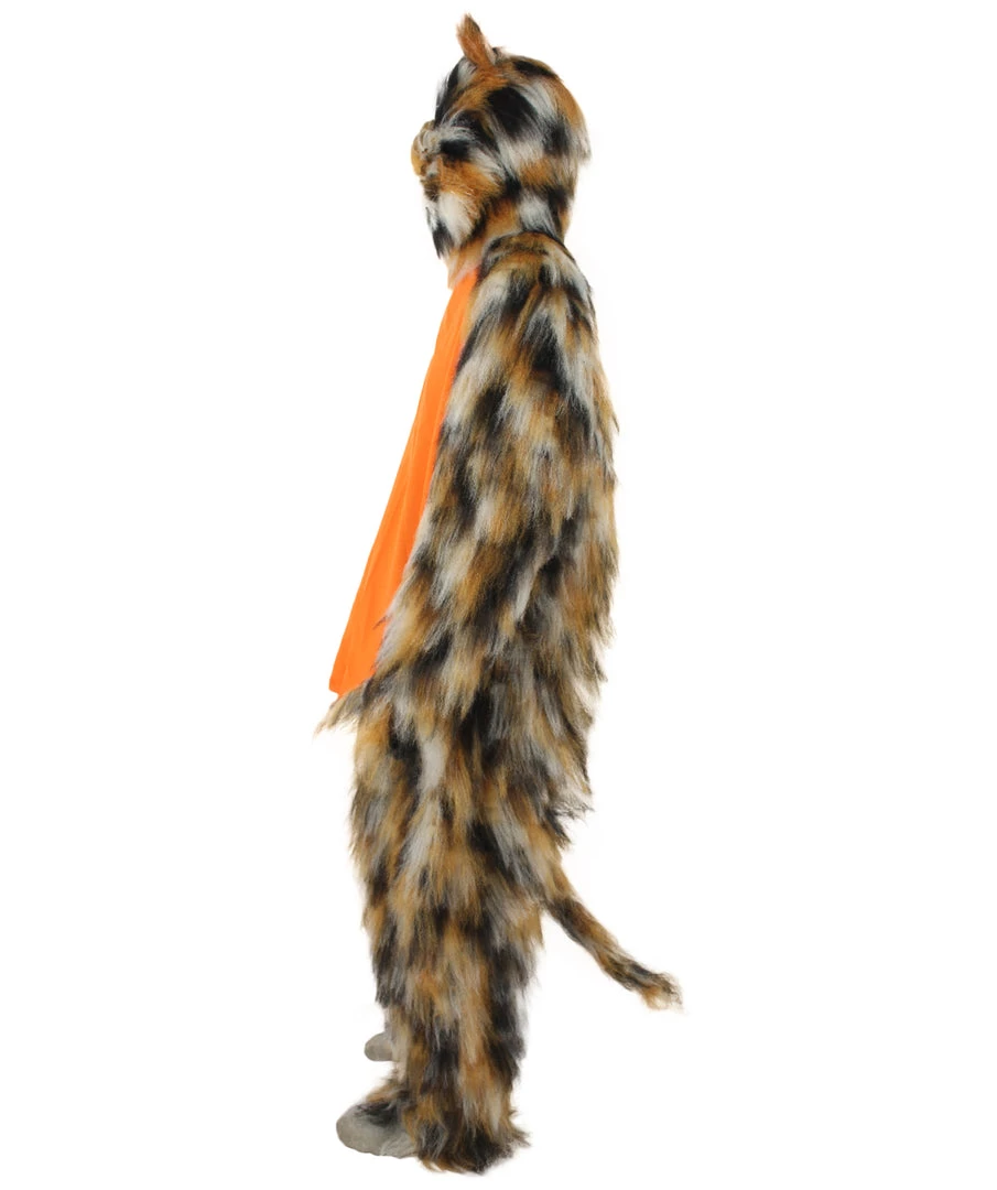 HPO Orange And Brown Spotted Leopard Costume With Mask - Long Synthetic Fibers Bundle Men's 4 HPO Orange And Brown Spotted Leopard Costume With Mask - Long Synthetic Fibers Bundle Men's