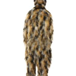 HPO Orange And Brown Spotted Leopard Costume With Mask - Long Synthetic Fibers Bundle Men's 12 HPO Orange And Brown Spotted Leopard Costume With Mask - Long Synthetic Fibers Bundle Men's