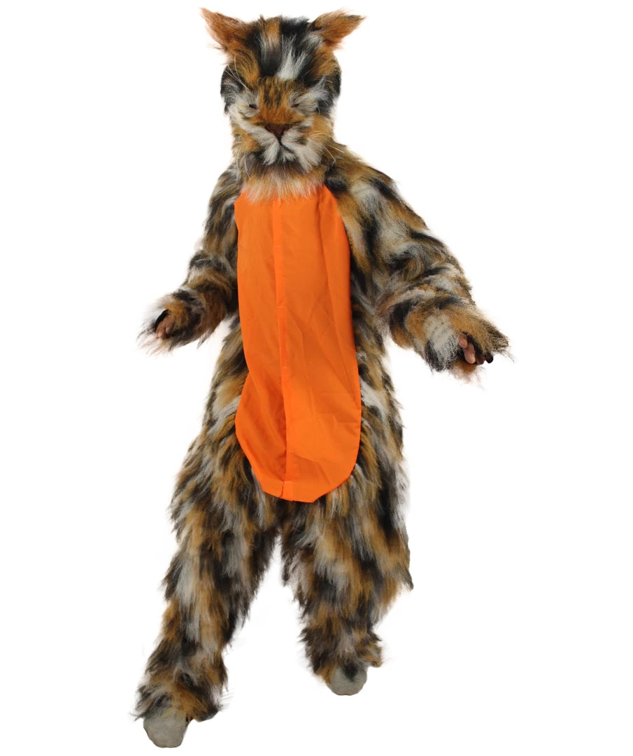 HPO Orange And Brown Spotted Leopard Costume With Mask - Long Synthetic Fibers Bundle Men's 3 HPO Orange And Brown Spotted Leopard Costume With Mask - Long Synthetic Fibers Bundle Men's