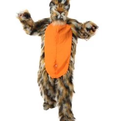 HPO Orange And Brown Spotted Leopard Costume With Mask - Long Synthetic Fibers Bundle Men's