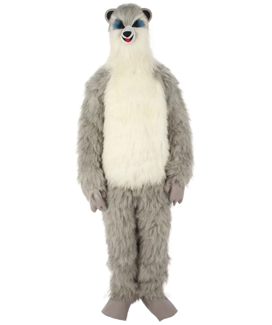 Men's HPO White And Grey Civet Cat Costume With Mask - Long Synthetic Fibers Bundle 2 Men's HPO White And Grey Civet Cat Costume With Mask - Long Synthetic Fibers Bundle