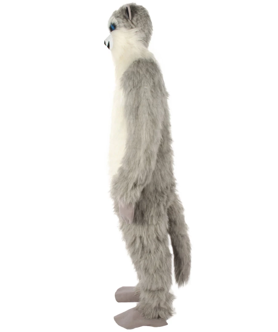 Men's HPO White And Grey Civet Cat Costume With Mask - Long Synthetic Fibers Bundle 3 Men's HPO White And Grey Civet Cat Costume With Mask - Long Synthetic Fibers Bundle