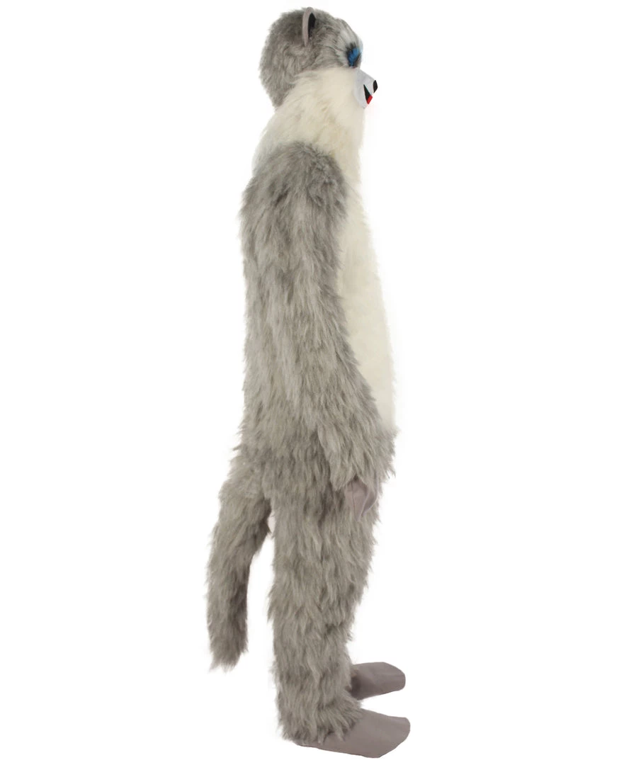 Men's HPO White And Grey Civet Cat Costume With Mask - Long Synthetic Fibers Bundle 5 Men's HPO White And Grey Civet Cat Costume With Mask - Long Synthetic Fibers Bundle