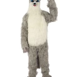Men's HPO White And Grey Civet Cat Costume With Mask - Long Synthetic Fibers Bundle 12 Men's HPO White And Grey Civet Cat Costume With Mask - Long Synthetic Fibers Bundle