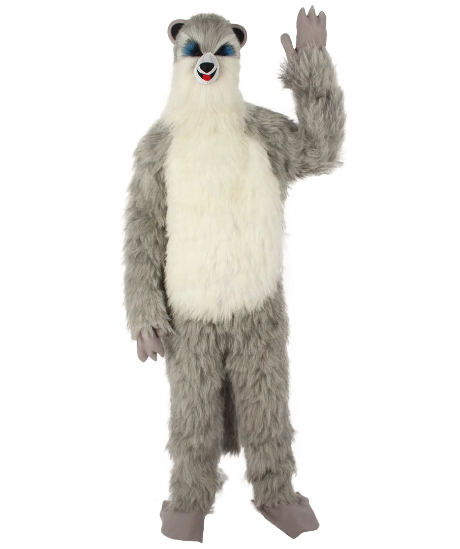 Men's HPO White And Grey Civet Cat Costume With Mask - Long Synthetic Fibers Bundle 6 Men's HPO White And Grey Civet Cat Costume With Mask - Long Synthetic Fibers Bundle