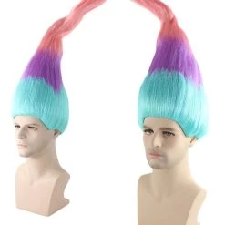 HPO Twin Troll Wig Set | 2 Detachable Rainbow Troll Wigs | Premium Breathable Halloween Wigs For 2 21 HPO Twin Troll Wig Set | 2 Detachable Rainbow Troll Wigs | Premium Breathable Halloween Wigs For 2