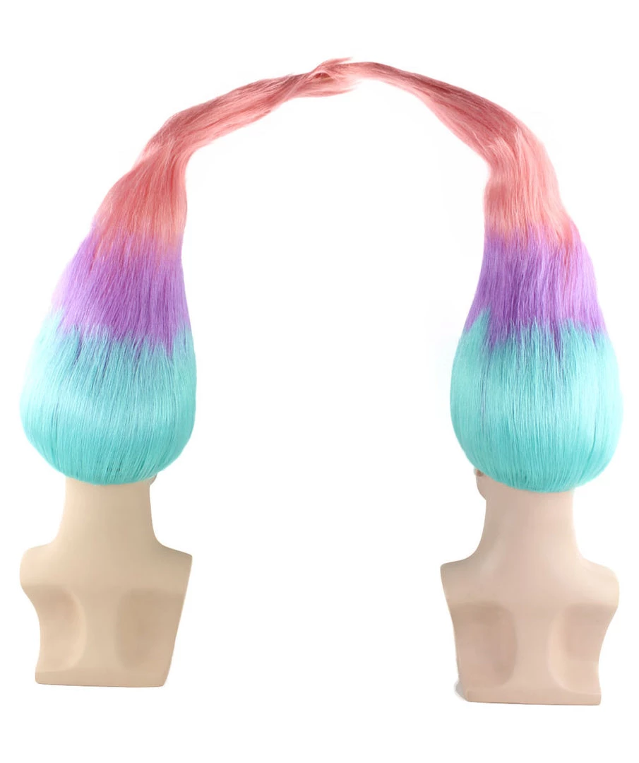 HPO Twin Troll Wig Set | 2 Detachable Rainbow Troll Wigs | Premium Breathable Halloween Wigs For 2 8 HPO Twin Troll Wig Set | 2 Detachable Rainbow Troll Wigs | Premium Breathable Halloween Wigs For 2