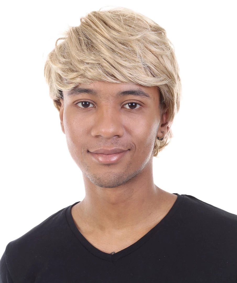 HPO Men's Snow Movie Mens Wig | Blonde Cosplay Halloween Wig | Premium Breathable Capless Cap 1 HPO Men's Snow Movie Mens Wig | Blonde Cosplay Halloween Wig | Premium Breathable Capless Cap