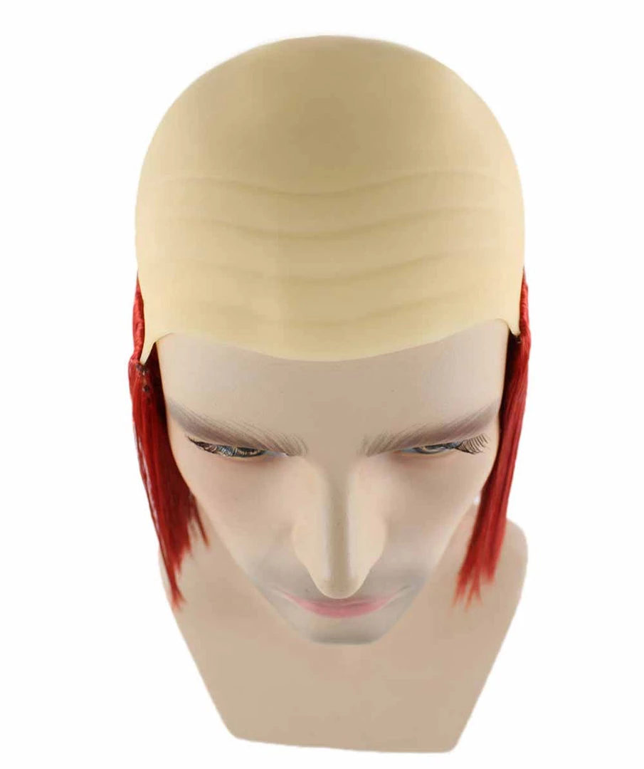 HPO Bald Straight Mens Clown Red Wig | Wig With Bald Cap Men's 8 HPO Bald Straight Mens Clown Red Wig | Wig With Bald Cap Men's