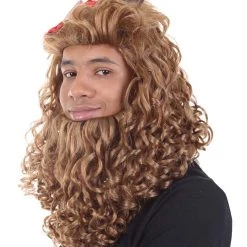 HPO Men's Mens Lion Wig | Brown Cosplay Wig | Premium Breathable Capless Cap