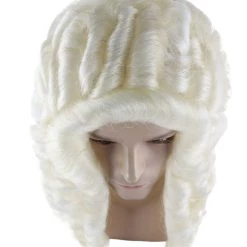 HPO Judge Mens Wig | White Historical Wig 15 HPO Judge Mens Wig | White Historical Wig