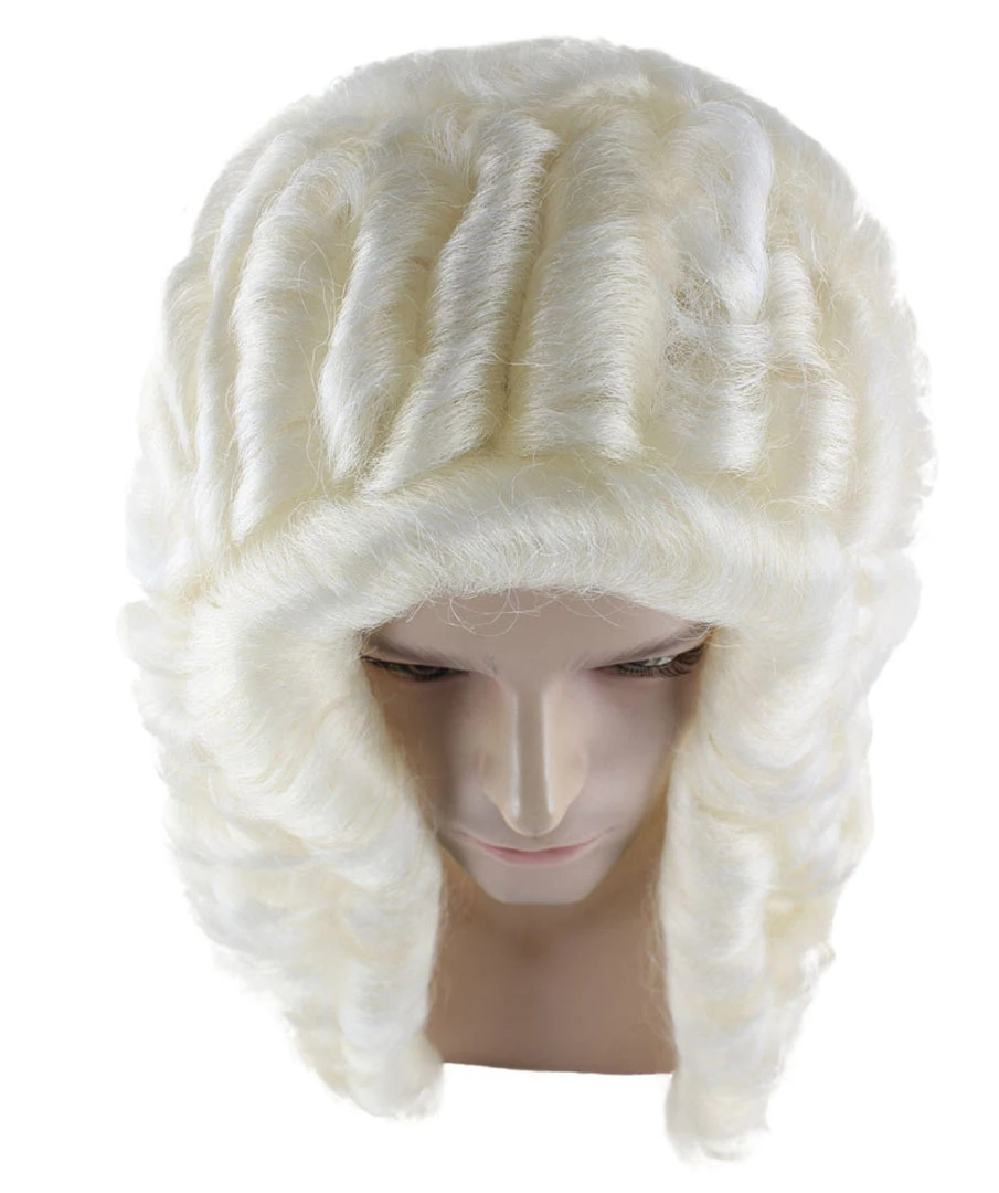 HPO Judge Mens Wig | White Historical Wig 7 HPO Judge Mens Wig | White Historical Wig
