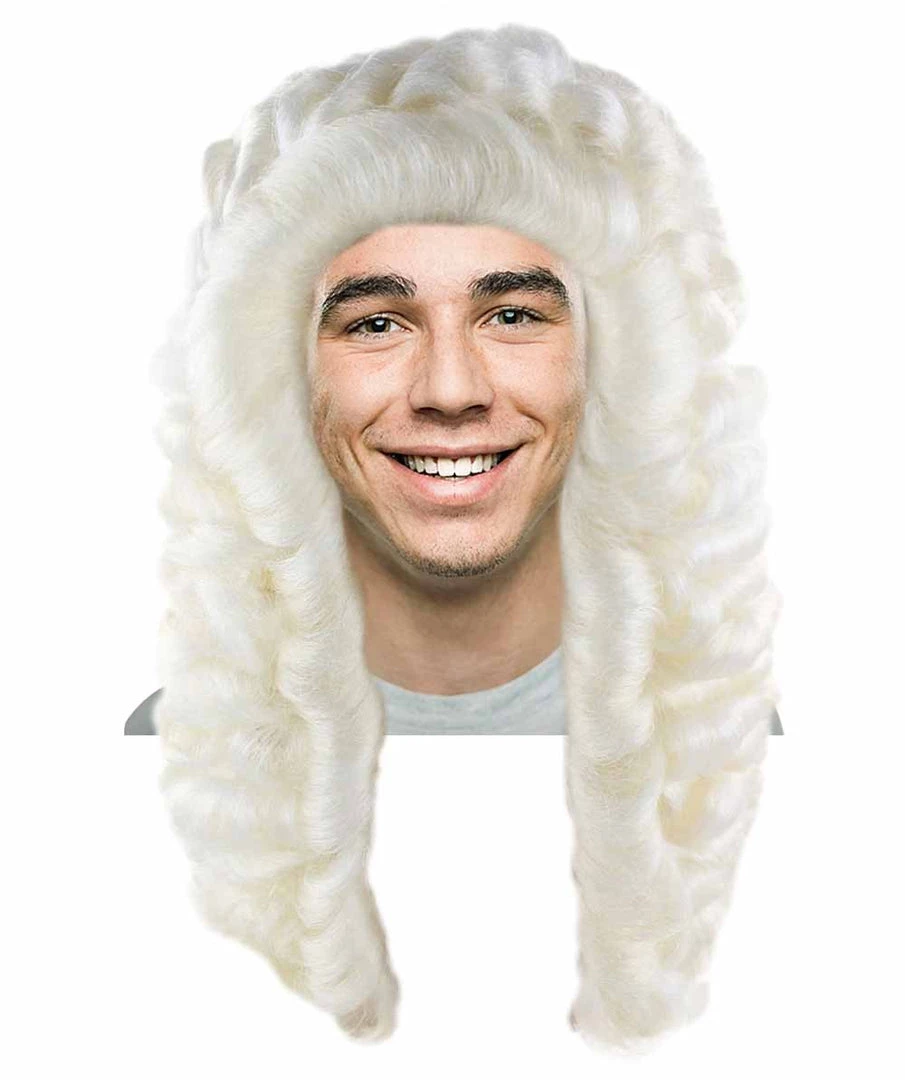 HPO Judge Mens Wig | White Historical Wig 1 HPO Judge Mens Wig | White Historical Wig