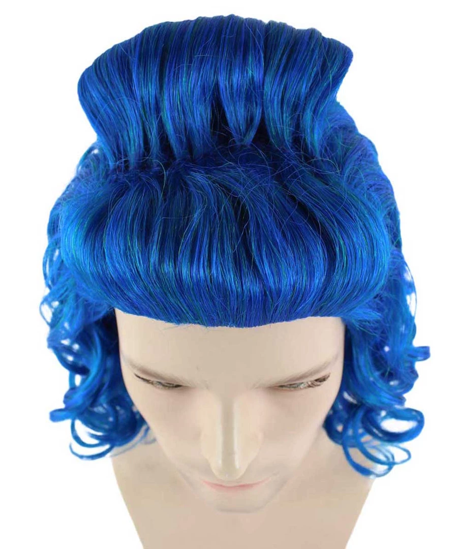 HPO Blue Mens Wig | Cosplay Halloween Wig | Premium Breathable Capless Cap Men's 7 HPO Blue Mens Wig | Cosplay Halloween Wig | Premium Breathable Capless Cap Men's