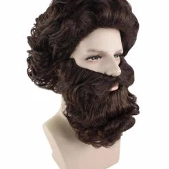 HPO Brown Pirate Mens Wig And Beard Set | Cosplay Halloween Wig | Premium Breathable Capless Cap 14 HPO Brown Pirate Mens Wig And Beard Set | Cosplay Halloween Wig | Premium Breathable Capless Cap