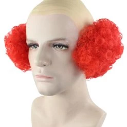 HPO Men's Bald Curly Red Mens Clown Wig | Red Wig With Cap