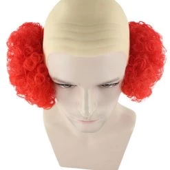 HPO Men's Bald Curly Red Mens Clown Wig | Red Wig With Cap 14 HPO Men's Bald Curly Red Mens Clown Wig | Red Wig With Cap