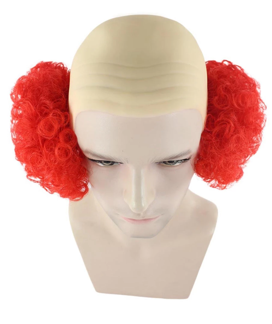 HPO Men's Bald Curly Red Mens Clown Wig | Red Wig With Cap 7 HPO Men's Bald Curly Red Mens Clown Wig | Red Wig With Cap