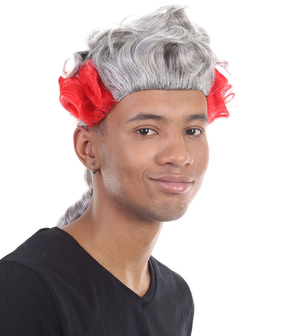 HPO 18th Century Wig | Red & Grey Historical Wig | Premium Breathable Capless Cap Men's Wigs 6 HPO 18th Century Wig | Red & Grey Historical Wig | Premium Breathable Capless Cap Men's Wigs