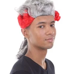 HPO 18th Century Wig | Red & Grey Historical Wig | Premium Breathable Capless Cap Men's Wigs 13 HPO 18th Century Wig | Red & Grey Historical Wig | Premium Breathable Capless Cap Men's Wigs