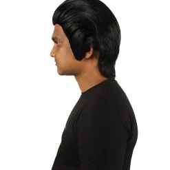HPO Men TV Movie Cosplay Black Wig | Premium Breathable Capless Cap Men's