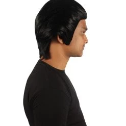 HPO Men TV Movie Cosplay Black Wig | Premium Breathable Capless Cap Men's