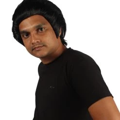 HPO Men TV Movie Cosplay Black Wig | Premium Breathable Capless Cap Men's